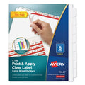Avery Print and Apply Index Maker Clear Label Dividers, Extra Wide Tabs, 8-Tab, 11.25 x 9.25, White, 5 Sets