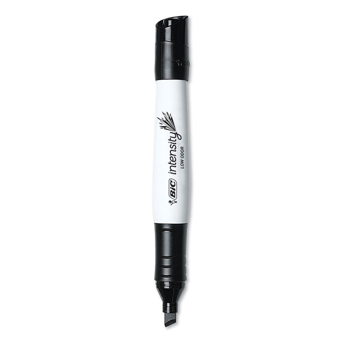 BIC Intensity Low Odor Chisel Tip Dry Erase Marker, Broad Chisel Tip, Black, Dozen