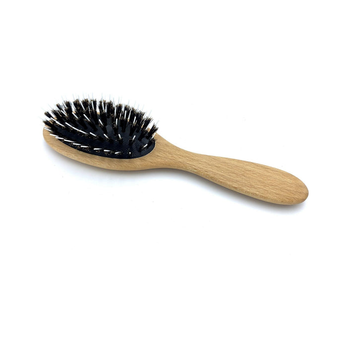 Dural Hair Brush For Styling & Care Rubber Cueshion Wild Boar Bristles + Styling Pins Beech Wood by Pasteur Pharmacy
