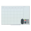 U Brands Floating Glass Dry Erase Undated One Month Calendar, 36 x 24, White