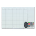 U Brands Floating Glass Dry Erase Undated One Month Calendar, 36 x 24, White