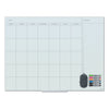 U Brands Floating Glass Dry Erase Undated One Month Calendar, 48 x 36, White