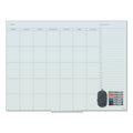 U Brands Floating Glass Dry Erase Undated One Month Calendar, 48 x 36, White