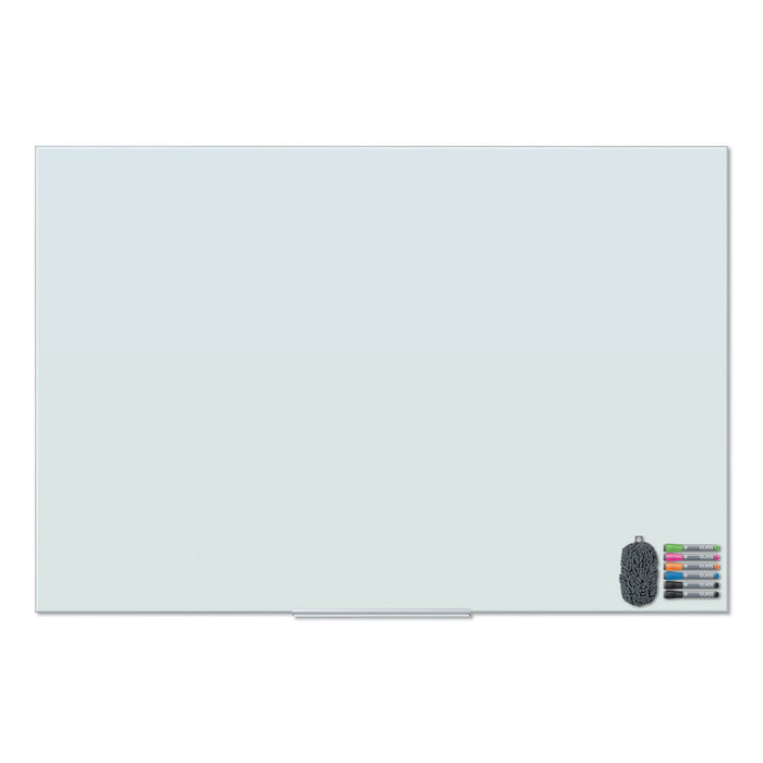 U Brands Floating Glass Dry Erase Board, 72 x 48, White