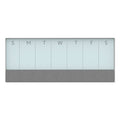 U Brands 3N1 Magnetic Glass Dry Erase Combo Board, 35 x 14.25, Week View, White Surface and Frame