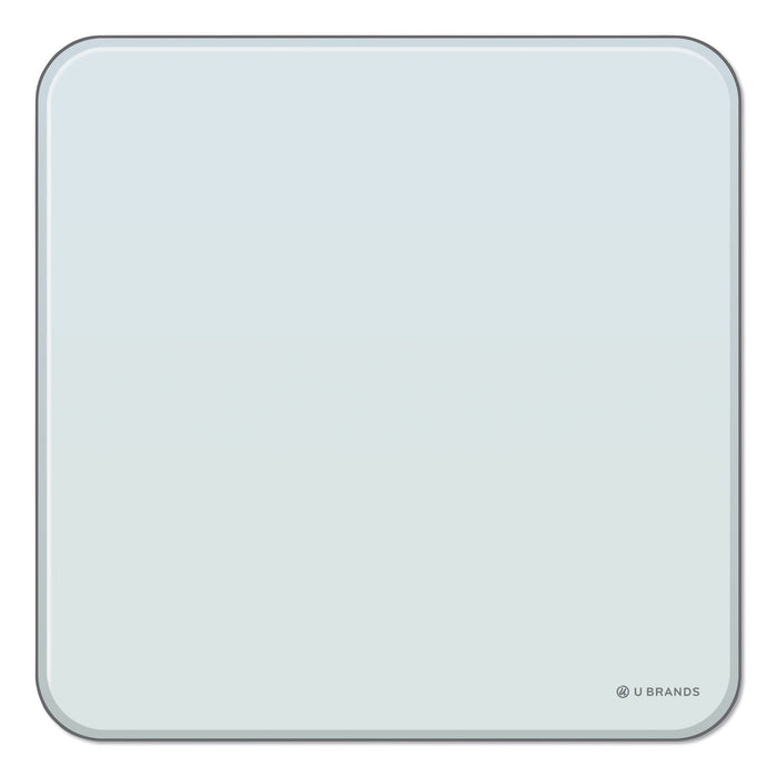 U Brands Cubicle Glass Dry Erase Board, 12 x 12, White