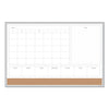 U Brands 4N1 Magnetic Dry Erase Combo Board, 36 x 24, White/Natural