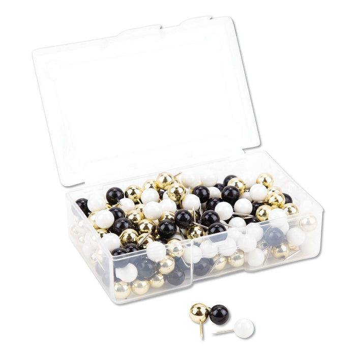 U Brands Fashion Sphere Push Pins, Plastic, Assorted, 0.44", 200/Pack