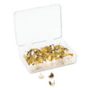 U Brands Fashion Metal Thumbtacks, Metal, Gold, 0.38", 200/Pack