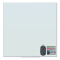 U Brands Floating Glass Dry Erase Board, 36 x 36, White