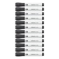 U Brands Chisel Tip Low-Odor Dry-Erase Markers with Erasers, Broad Chisel Tip, Black, Dozen
