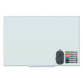 U Brands Floating Glass Dry Erase Board, 48 x 36, White