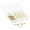 U Brands Fashion Push Pins, Steel, Gold, 0.38", 36/Pack
