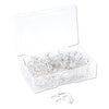U Brands Standard Push Pins, Plastic, Clear, Clear Head/Silver Pin, 0.44", 200/Pack