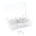 U Brands Standard Push Pins, Plastic, Clear, Clear Head/Silver Pin, 0.44", 200/Pack