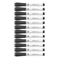 U Brands Medium Point Low-Odor Dry-Erase Markers with Erasers, Medium Bullet Tip, Black, Dozen