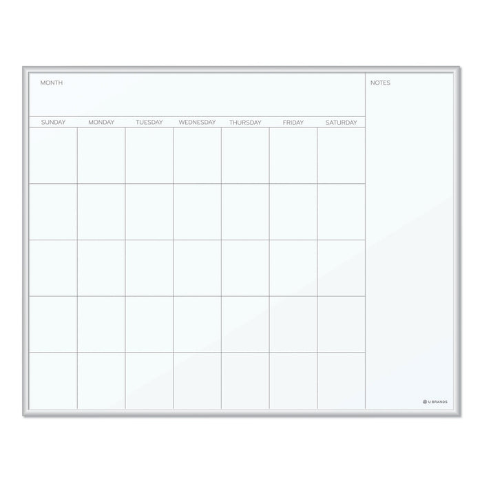 U Brands Magnetic Dry Erase Undated One Month Calendar Board, 20 x 16, White