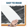 Quartet Bulletin/Dry-Erase Board, Melamine/Cork, 48 x 36, White/Brown, Oak Finish Frame
