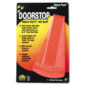 Master Caster Giant Foot Doorstop, No-Slip Rubber Wedge, 3.5w x 6.75d x 2h, Safety Orange
