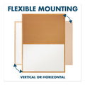 Quartet Bulletin/Dry-Erase Board, Melamine/Cork, 36 x 24, White/Brown, Oak Finish Frame