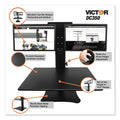 Victor High Rise Dual Monitor Standing Desk Workstation, 28" x 23" x 10.5" to 15.5", Black