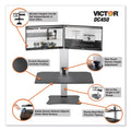 Victor High Rise Electric Dual Monitor Standing Desk Workstation, 28" x 23" x 20.25", Black/Aluminum