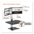 Victor High Rise Electric Dual Monitor Standing Desk Workstation, 28" x 23" x 20.25", Black/Aluminum