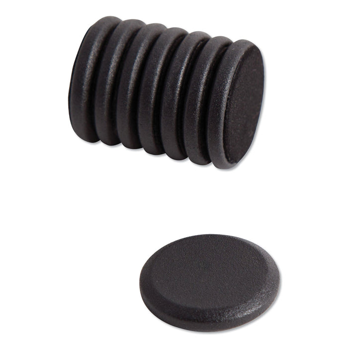 U Brands High Energy Magnets, Circle, Black, 1.25" Diameter, 8/Pack
