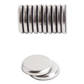 U Brands High Energy Magnets, Circle, Silver, 1.25" Diameter, 12/Pack