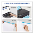 Avery Print and Apply Index Maker Clear Label Dividers, 5-Tab, Color Tabs, 11 x 8.5, White, Blue Tabs, 5 Sets