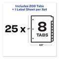 Avery Print and Apply Index Maker Clear Label Dividers, 8-Tab, Color Tabs, 11 x 8.5, White, Contemporary Color Tabs, 25 Sets