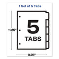 Avery Print and Apply Index Maker Clear Label Sheet Protector Dividers with White Tabs, 5-Tab, 11 x 8.5, White, 1 Set
