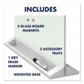 Quartet Desktop Magnetic Glass Dry-Erase Panel, 23" x 17", White