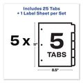 Avery Print and Apply Index Maker Clear Label Dividers, 5-Tab, Color Tabs, 11 x 8.5, White, Traditional Color Tabs, 5 Sets