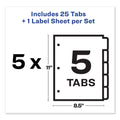 Avery Print and Apply Index Maker Clear Label Dividers, 5-Tab, Color Tabs, 11 x 8.5, White, Contemporary Color Tabs, 5 Sets
