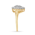 10K Yellow Gold 1/2 Cttw Round & Baguette Cut Diamond Pear Shaped Domed PavÃ© Cluster with Halo Cocktail Ring (J-K Color, I1-I2 Clarity) - Size 4-1/4 by Bids.com