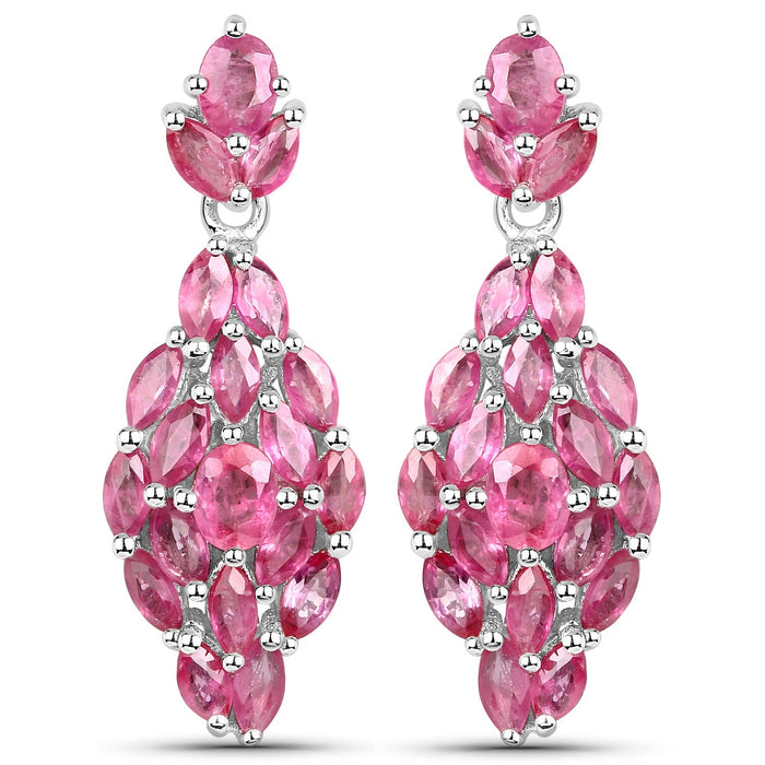 4.12 Carat Genuine Ruby .925 Sterling Silver Earrings by Bids.com