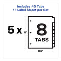 Avery Print and Apply Index Maker Clear Label Dividers, 8-Tab, 11 x 8.5, White, 5 Sets