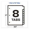 Avery Print and Apply Index Maker Clear Label Plastic Dividers w/Printable Label Strip, 8-Tab, 11 x 8.5, Frosted Clear Tabs, 1 Set