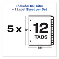 Avery Print and Apply Index Maker Clear Label Dividers, 12-Tab, White Tabs, 11 x 8.5, White, 5 Sets