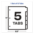 Avery Print and Apply Index Maker Clear Label Plastic Dividers w/Printable Label Strip, 5-Tab, 11 x 8.5, Frosted Clear Tabs, 1 Set