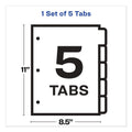 Avery Print and Apply Index Maker Clear Label Plastic Dividers with Printable Label Strip, 5-Tab, 11 x 8.5, Assorted Tabs, 1 Set