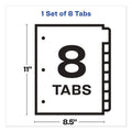 Avery Print and Apply Index Maker Clear Label Plastic Dividers with Printable Label Strip, 8-Tab, 11 x 8.5, Assorted Tabs, 1 Set