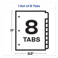 Avery Print and Apply Index Maker Clear Label Dividers, Big Tab, 8-Tab, 11 x 8.5, White, 1 Set