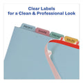 Avery Print and Apply Index Maker Clear Label Plastic Dividers with Printable Label Strip, 8-Tab, 11 x 8.5, Assorted Tabs, 5 Sets