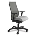 HON Ignition 2.0 4-Way Stretch Mid-Back Mesh Task Chair, Supports 300 lb, 17" to 21" Seat, Frost Seat, Charcoal Back, Black Base