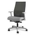 HON Ignition 2.0 4-Way Stretch Mid-Back Mesh Task Chair, Supports Up to 300 lb, Frost Seat, Charcoal Back, Titanium Base