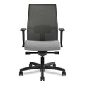 HON Ignition 2.0 4-Way Stretch Mid-Back Mesh Task Chair, Supports 300 lb, 17" to 21" Seat, Frost Seat, Charcoal Back, Black Base