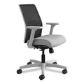 HON Ignition 2.0 4-Way Stretch Low-Back Mesh Task Chair, Supports Up to 300 lb, Frost Seat, Charcoal Back, Titanium Base