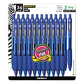 Zebra Z-Grip Ballpoint Pen, Retractable, Medium 1 mm, Blue Ink, Clear Barrel, 24/Pack